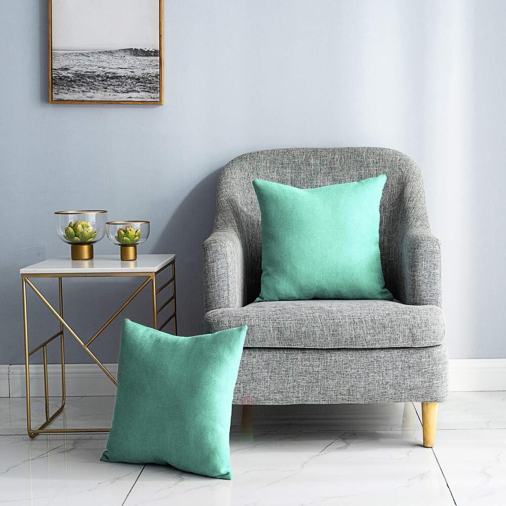 2424 Pack of 2 Chenille Throw Pillow Covers Square Decorative Set Cushion